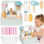 Tooky Toy medinė vonios ir higienos stotelė su aksesuarais