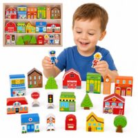 Tooky Toy medinės miesto figūrėlės