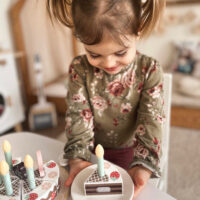 Tooky Toy medinis gimtadienio tortas su žvakutėmis