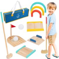 Tooky Toy medinis golfo rinkinys 2 žaidėjams – 13 el.
