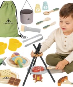 Tooky Toy medinis stovyklavimo ir laužo rinkinys