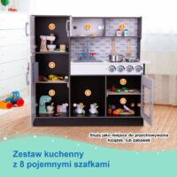 Tooky Toy moderni medinė virtuvėlė su 7 aksesuarais