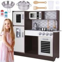 Tooky Toy moderni medinė virtuvėlė su 7 aksesuarais