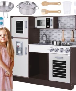 Tooky Toy moderni medinė virtuvėlė su 7 aksesuarais