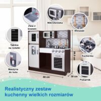 Tooky Toy moderni medinė virtuvėlė su 7 aksesuarais