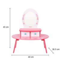 Tooky Toy rožinis medinis kosmetinis staliukas su veidrodžiu ir aksesuarais