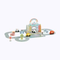 Tooky Toy „Mini Miestas“ pridedama torba – nešiojamas miesto pasaulis mažoms rankoms