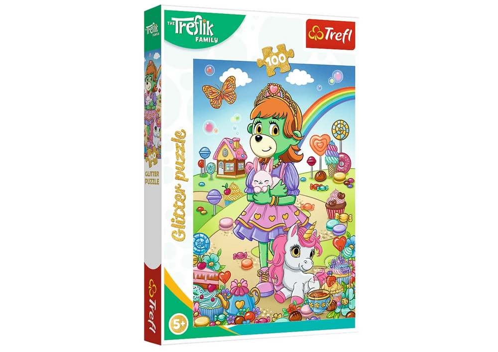 Trefl Glitter Trefliki litterpusle 100 t&uuml;kki &ndash; Trefliki perekond