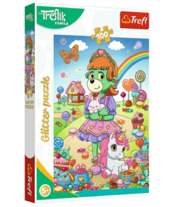 Trefl Glitter Trefliki blizgi dėlionė 100 det. – Treflikų šeima