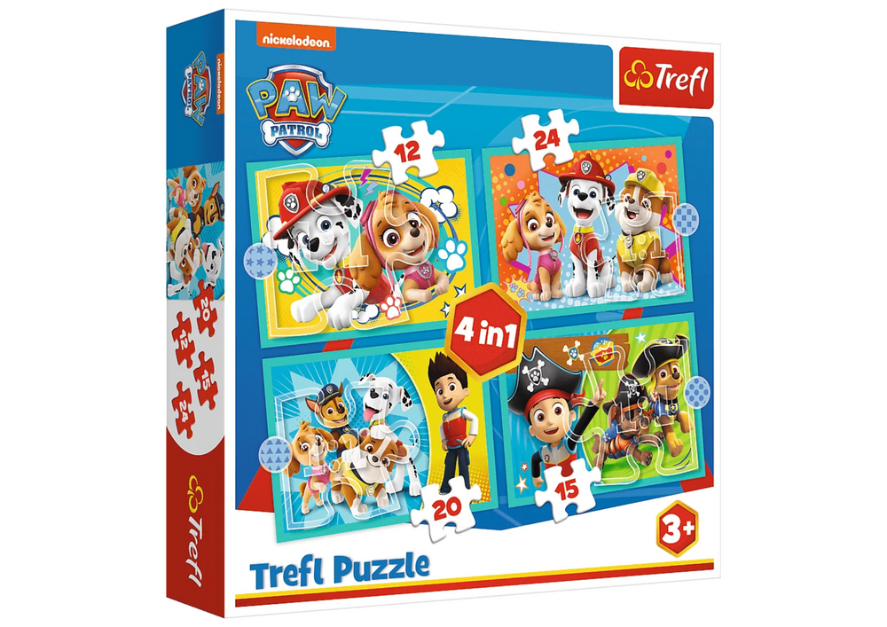 Trefl Paw Patrol 4in1 dėlionė Trefl Paw Patrol 4in1 dėlionė