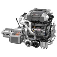 V8 Engine techninių kaladėlių variklis su pavarų dėže