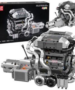 V8 Engine techninių kaladėlių variklis su pavarų dėže