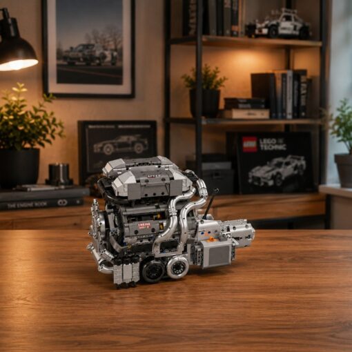 V8 Engine techninių kaladėlių variklis su pavarų dėže