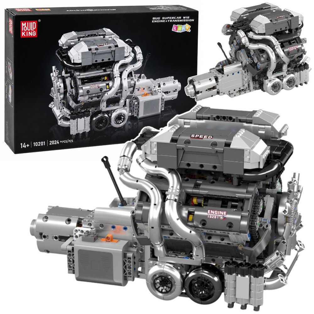 V8 Engine techninių kaladėlių variklis su pavarų dėže