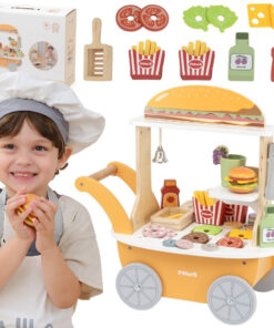 VIGA medinis mini hamburgerių baras su 46 aksesuarais