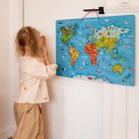 Viga Toys magnetinė 2in1 pasaulio žemėlapio lenta – mokymasis ir kūryba vienoje vietoje