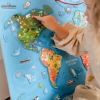 Viga Toys magnetinė 2in1 pasaulio žemėlapio lenta – mokymasis ir kūryba vienoje vietoje