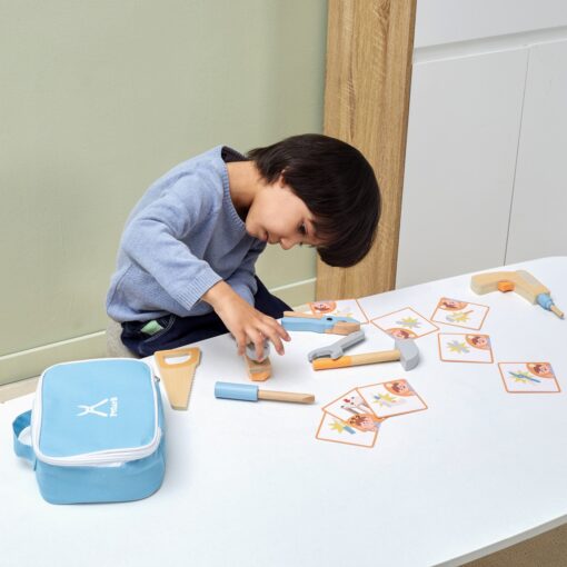 Viga Toys medinių įrankių rinkinys – su įrankių dėžute