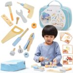 Viga Toys medinių įrankių rinkinys – su įrankių dėžute