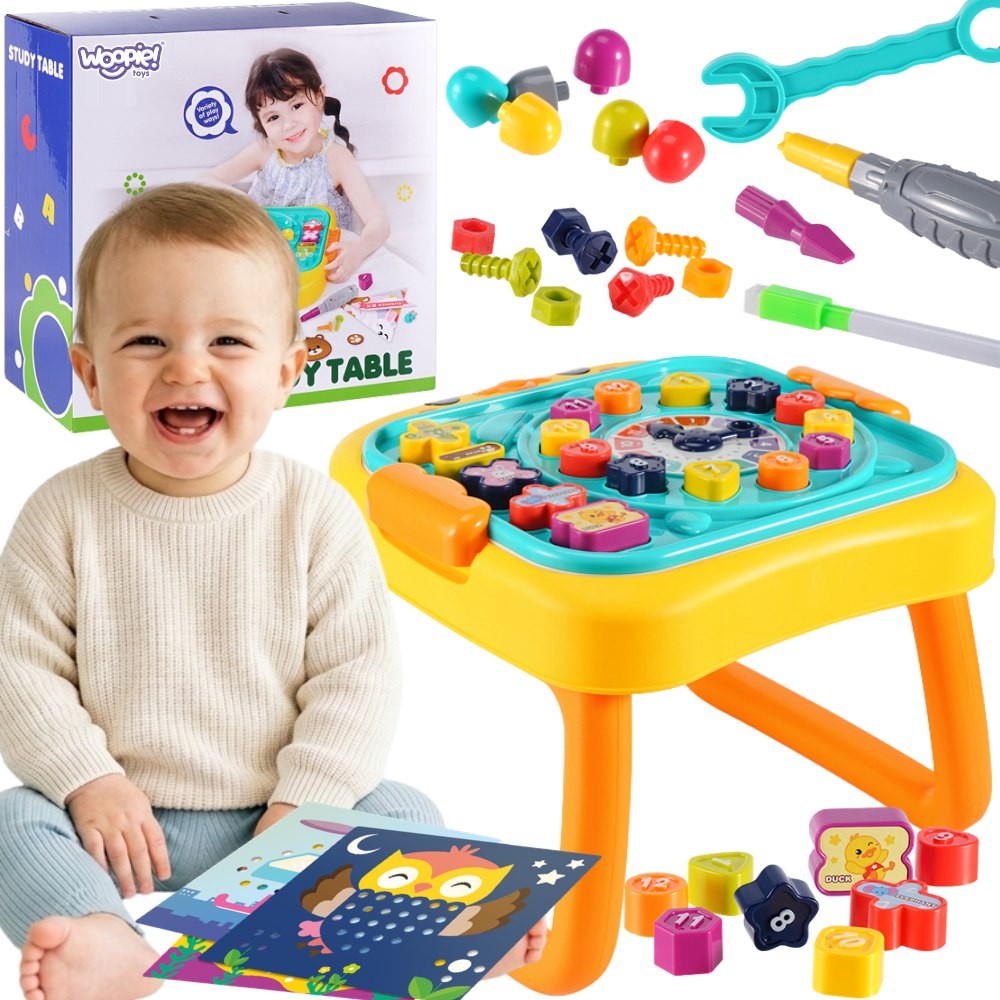 WOOPIE 3in1 edukacinis stalas su varžtais