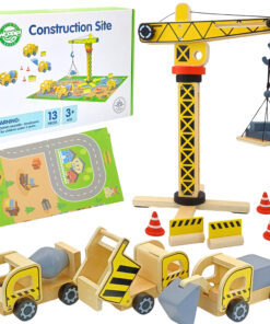 WOOPIE GREEN „Statybų Aikštelė XXL 5‑in‑1“ – didžiulis medinis statybų rinkinys