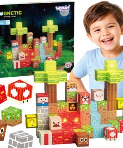 WOOPIE LED magnetiniai kubai su pikselių pasaulio grafika
