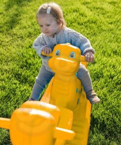 WOOPIE geltonas daugiavaikis dinozaurų supamasis žaislas