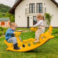 WOOPIE geltonas daugiavaikis dinozaurų supamasis žaislas