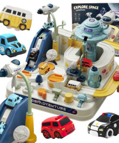 WOOPIE kosminė magnetinė automobilių trasa su mechaniniais elementais