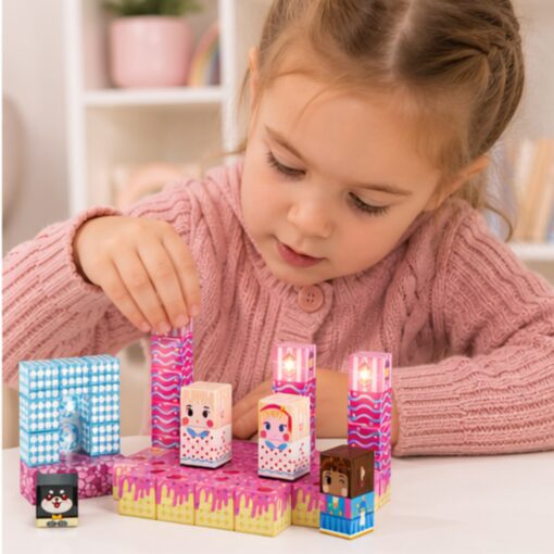 WOOPIE magnetiniai kubai su personažais ir LED elementais