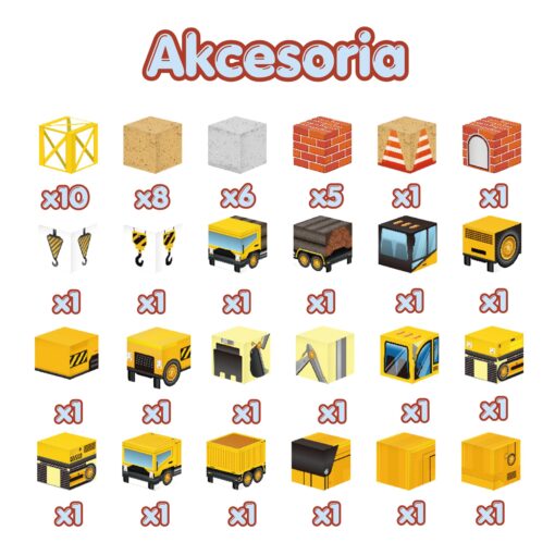 WOOPIE magnetiniai statybų tematikos kubai