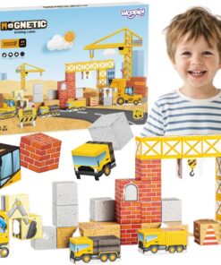 WOOPIE magnetiniai statybų tematikos kubai