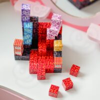 WOOPIE magnetinių kubelių konstruktorius vaikams 74vnt 3+