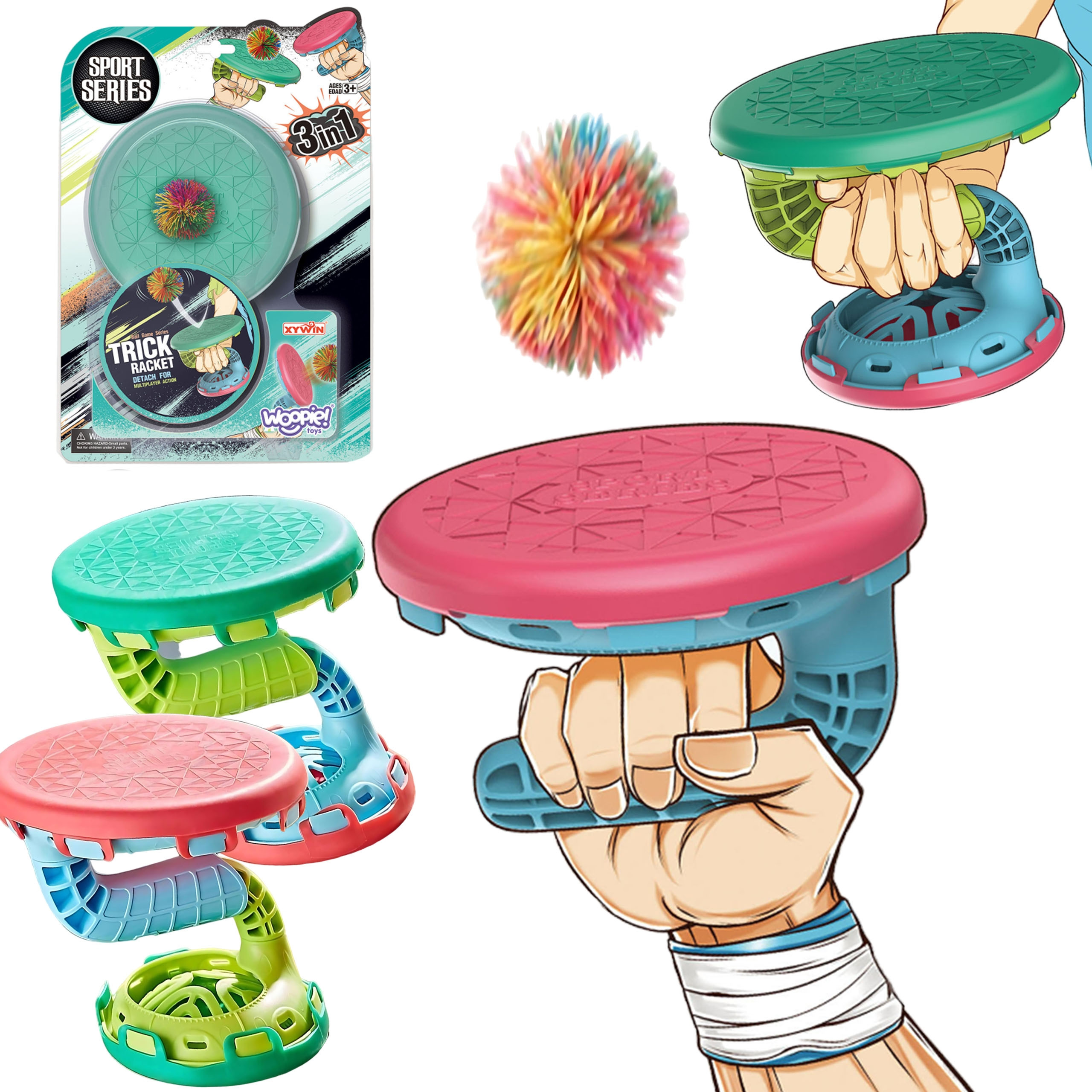 WOOPIE „3in1 Sports Bat“ – sportinių triukų ir gaudymo rinkinys vaikams WOOPIE „3in1 Sports Bat“ – sportinių triukų ir gaudymo rinkinys vaikams