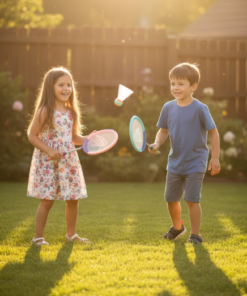 WOOPIE „Badminton Set“ – vaikų badmintonas su 2 raketėmis ir 2 plunksnelėmis
