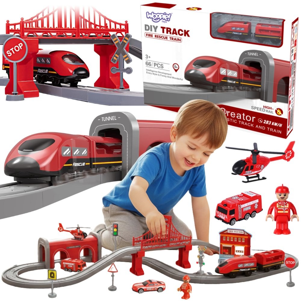 WOOPIE „Pendolino“ elektrinis traukinio rinkinys „Gaisrinė“