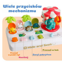 WOOPIE „Pop‑Up Animals“ – mechaninis iššokančių gyvūnėlių žaidimas vaikams