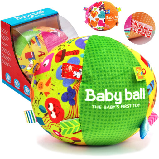 WOOPIE „Soft Sensory Ball“ – minkštas sensorinis kamuoliukas kūdikiams