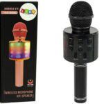 WS‑858 belaidis karaoke mikrofonas su garsiakalbiu ir įrašymu