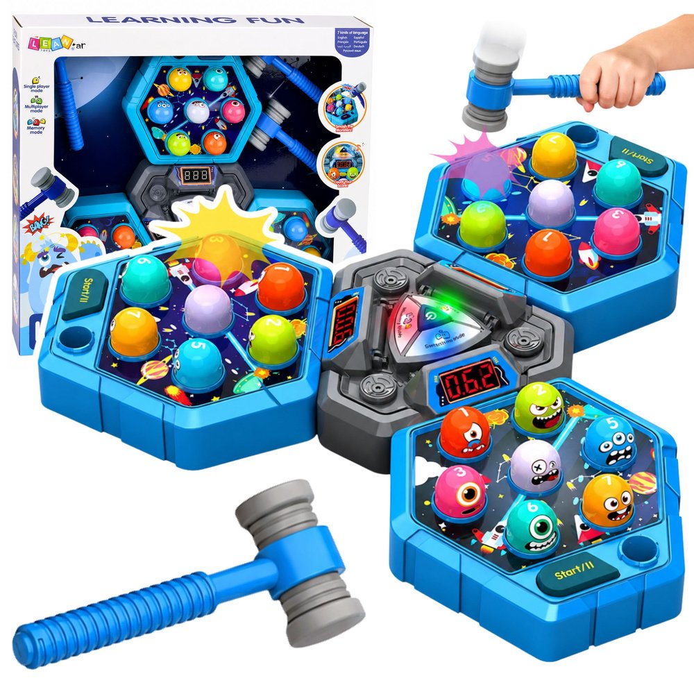 Whack-A-Mole 3 žaidėjų elektroninis arkadinis žaidimas su plaktukais