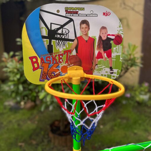 Woopie 2in1 sporto rinkinys – krepšinis + futbolo vartai su kamuoliais ir pompa