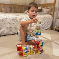 Woopie 3D konstrukciniai kaladėliai su kulodromu – kūrybinis 96 dalių rinkinys