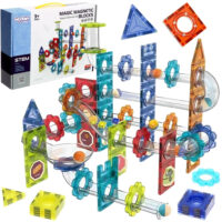 Woopie 3D magnetinės kaladėlės „Rutuliukų trasa“ (113 el.)