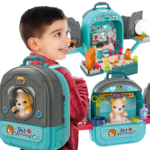 Woopie 3‑in‑1 lėlių namelis ir šuniuko priežiūros rinkinys kuprinėje (3+)
