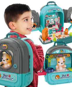 Woopie 3‑in‑1 lėlių namelis ir šuniuko priežiūros rinkinys kuprinėje (3+)