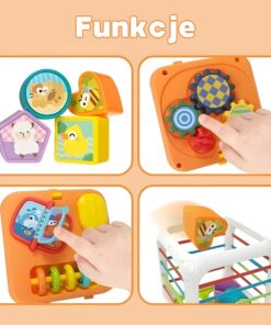 Woopie Baby Montessori elastingas sensorinis kubas 4in1