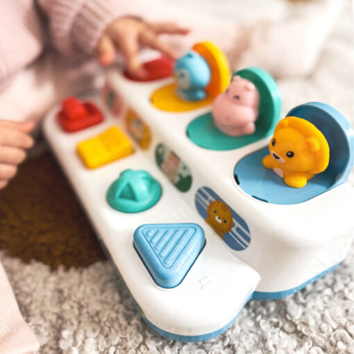 Woopie Baby edukacinė „Pop‑Up“ iššokančių gyvūnėlių dėžutė