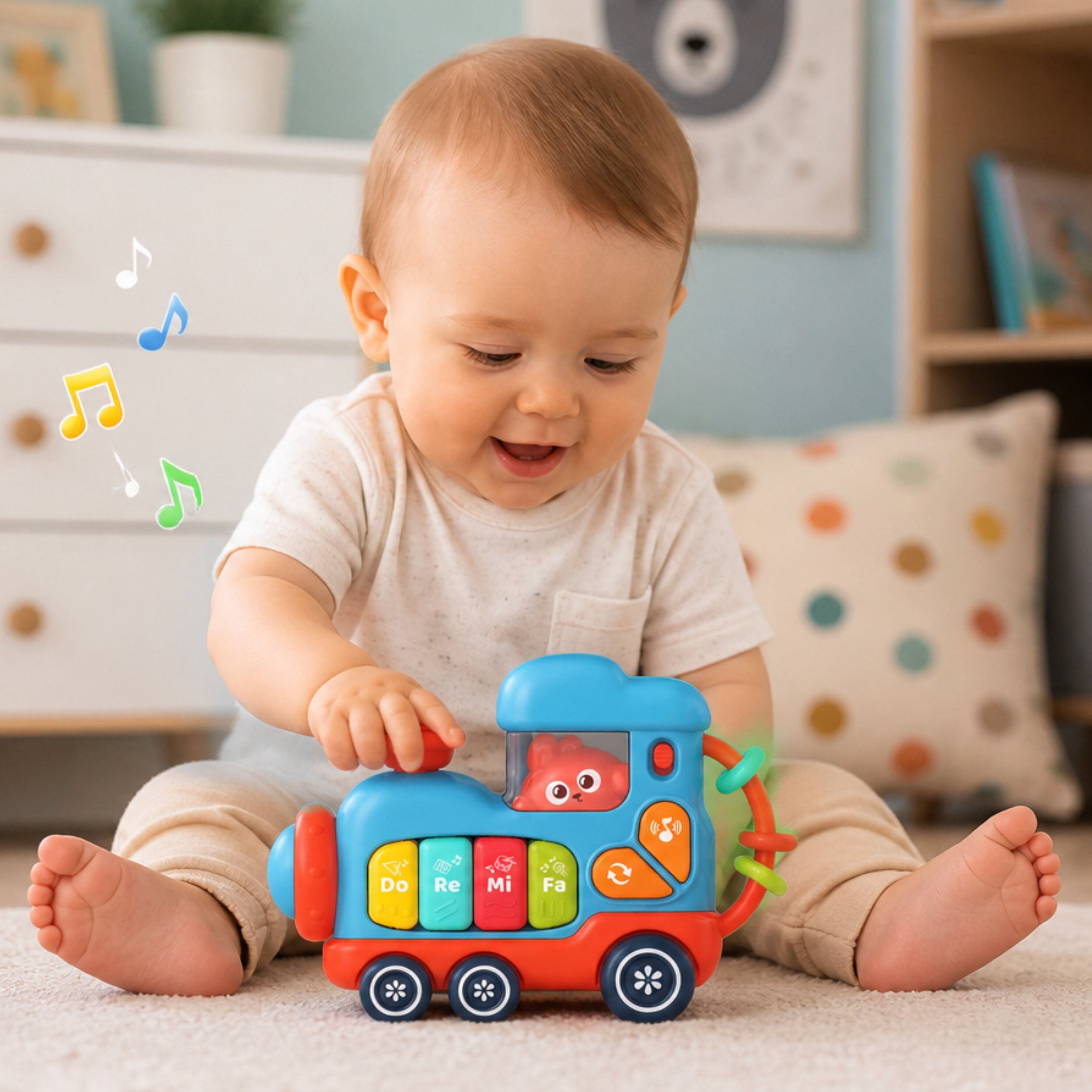 Woopie Baby muzikinė lokomotyvėlė–pianinas