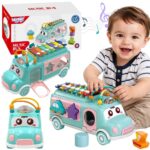 Woopie Baby muzikinis traukiamas automobilis–sorteris su cimbolais 3‑in‑1