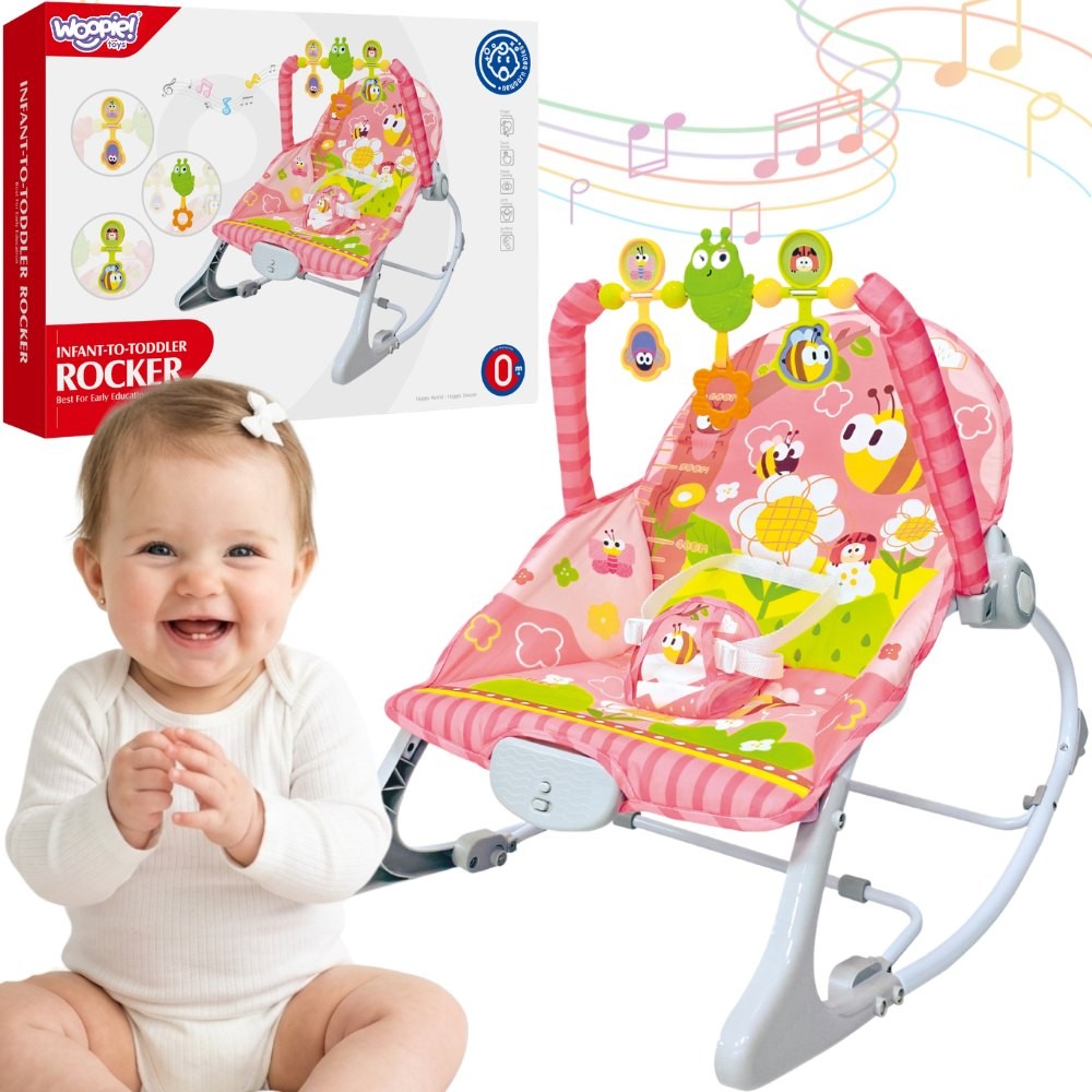Woopie Baby rožinis supamas gultukas su vibracija Woopie Baby rožinis supamas gultukas su vibracija
